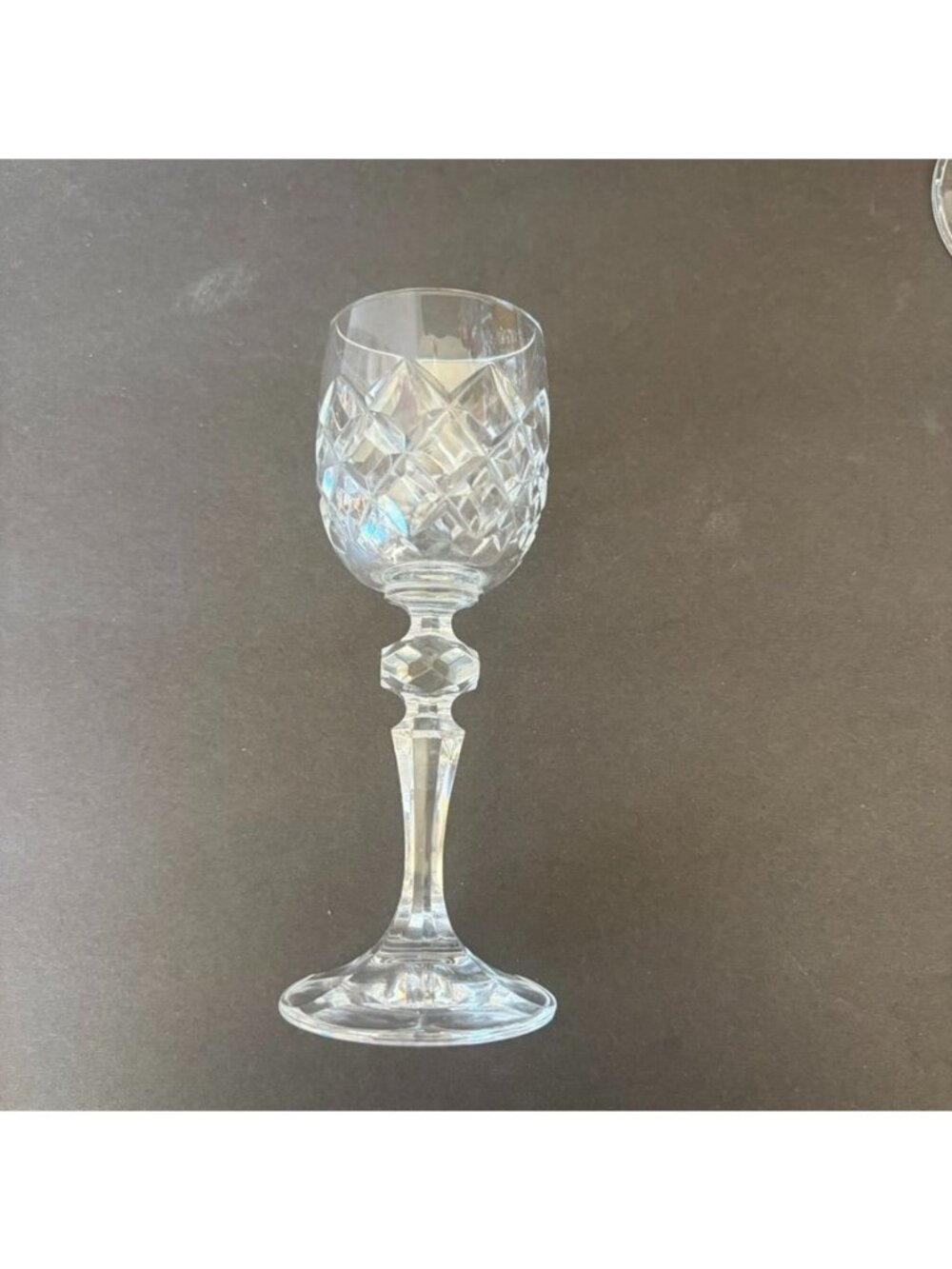 Set Of 6 Mirell Crystal Cordial Glasses By Bohemia Discontinued Diamond Cut